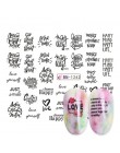 1 sztuk kwiat suwak naklejka do paznokci Transfer wody czarny kwiatowy liść naklejki Nail Art manicure z efektem tatuażu okłady 