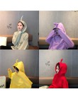 MISSKY jesień zima kobiety bluza jednolity kolor śliczne Teletubby projekt bluza bluzy z kapturem luźny sweter na co dzień cały 