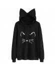 JAYCOSIN bluzy damskie z długim rękawem bluzy z kapturem w stylu kota bluza pulowerowe topy bluzka pulower z kapturem Poleron mu