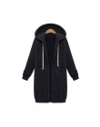 Plus rozmiar ponadgabarytowych bluzy bluza bluzy z kapturem na zamek długa kurtka damska płaszcz 2019 kieszenie Zip Up bluzy wie