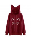 JAYCOSIN bluzy damskie z długim rękawem bluzy z kapturem w stylu kota bluza pulowerowe topy bluzka pulower z kapturem Poleron mu