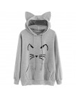 JAYCOSIN bluzy damskie z długim rękawem bluzy z kapturem w stylu kota bluza pulowerowe topy bluzka pulower z kapturem Poleron mu