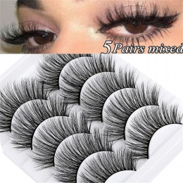5 pairs 5D rzęsy z norek naturalne sztuczne rzęsy rzęsy miękkie sztuczne rzęsy makijaż hurtownia