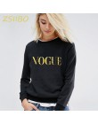Bluzy z kapturem kobiet 2019 jesień VOGUE drukowanie solidna kolorowa bluza O Neck sweter zima kobiet dres odzież plus size