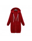 Plus rozmiar ponadgabarytowych bluzy bluza bluzy z kapturem na zamek długa kurtka damska płaszcz 2019 kieszenie Zip Up bluzy wie