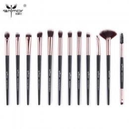 Anmor pędzle do makijażu zestaw 3-12 sztuk/partia Eye Shadow mieszanie Eyeliner brwi makijaż pędzle profesjonalne Eyeshadow Brus