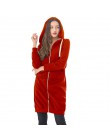 Plus rozmiar ponadgabarytowych bluzy bluza bluzy z kapturem na zamek długa kurtka damska płaszcz 2019 kieszenie Zip Up bluzy wie