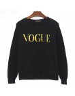 Bluzy z kapturem kobiet 2019 jesień VOGUE drukowanie solidna kolorowa bluza O Neck sweter zima kobiet dres odzież plus size