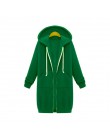 Plus rozmiar ponadgabarytowych bluzy bluza bluzy z kapturem na zamek długa kurtka damska płaszcz 2019 kieszenie Zip Up bluzy wie