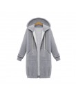 Plus rozmiar ponadgabarytowych bluzy bluza bluzy z kapturem na zamek długa kurtka damska płaszcz 2019 kieszenie Zip Up bluzy wie