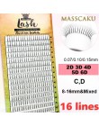 MASSCAKU 16 linii gotowych rosyjskich fanów objętości 2d/3d/4d/5d/6d rzęsy długa łodyga Lash pre-made przedłużanie rzęs dostaw