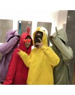 MISSKY jesień zima kobiety bluza jednolity kolor śliczne Teletubby projekt bluza bluzy z kapturem luźny sweter na co dzień cały 