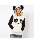 Śliczne bluzy z kapturem z pandą jesień bluza damskie swetry damskie piękny nadruk z pandą bluzy dla pań jesienne bluzy Pull Fem