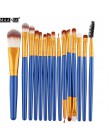 MAANGE Pro 15 sztuk pędzle do makijażu zestaw cień do powiek fundacja Powder Eyeliner rzęs Lip pędzel do makijażu kosmetyczne ze