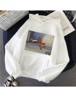 Bluza z kapturem w stylu harajuku dla dziewczynek Cat Mouse biała i różowa topy z kapturem damska bluza z długim rękawem zimowe 