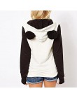 Śliczne bluzy z kapturem z pandą jesień bluza damskie swetry damskie piękny nadruk z pandą bluzy dla pań jesienne bluzy Pull Fem