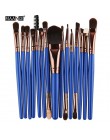 MAANGE Pro 15 sztuk pędzle do makijażu zestaw cień do powiek fundacja Powder Eyeliner rzęs Lip pędzel do makijażu kosmetyczne ze