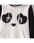 Śliczne bluzy z kapturem z pandą jesień bluza damskie swetry damskie piękny nadruk z pandą bluzy dla pań jesienne bluzy Pull Fem