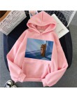 Bluza z kapturem w stylu harajuku dla dziewczynek Cat Mouse biała i różowa topy z kapturem damska bluza z długim rękawem zimowe 