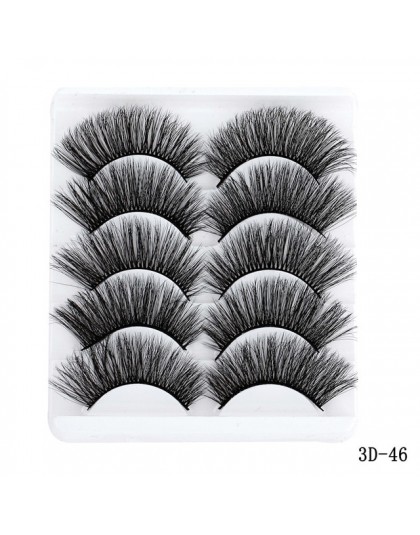 5 Pairs Multipack 5D miękkie norek włosy sztuczne rzęsy ręcznie delikatne puszyste długie rzęsy natura narzędzia do makijażu ocz