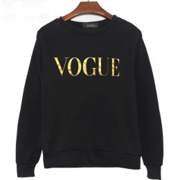 Bluzy z kapturem kobiet 2019 jesień VOGUE drukowanie solidna kolorowa bluza O Neck sweter zima kobiet dres odzież plus size