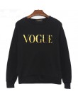 Bluzy z kapturem kobiet 2019 jesień VOGUE drukowanie solidna kolorowa bluza O Neck sweter zima kobiet dres odzież plus size