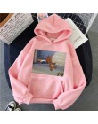 Bluza z kapturem w stylu harajuku dla dziewczynek Cat Mouse biała i różowa topy z kapturem damska bluza z długim rękawem zimowe 