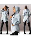 Kobiety Zipper nadruk bluzy z kapturem asymetryczny sweter sportowe litery bluza z kapturem nieregularne brzegi Casual Sport Par