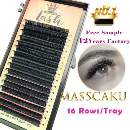 MASSCAKU 16 rzędów/etui 8 ~ 16mm i mix premium naturalne syntetyczne norek indywidualne przedłużanie rzęs makijaż rzęsy profesjo