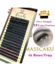 MASSCAKU 16 rzędów/etui 8 ~ 16mm i mix premium naturalne syntetyczne norek indywidualne przedłużanie rzęs makijaż rzęsy profesjo
