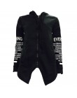 Kobiety Zipper nadruk bluzy z kapturem asymetryczny sweter sportowe litery bluza z kapturem nieregularne brzegi Casual Sport Par