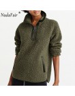 Nadafair Casual ponadgabarytowa puszysta bluza z kapturem damska świąteczna zapinana na zamek Faux zimowa bluza polarowa z kaptu