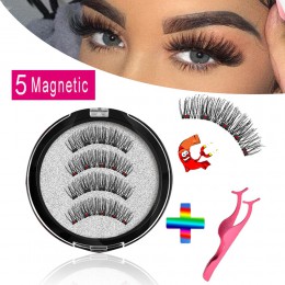 MB magnetyczne rzęsy z 5 magnesami 3D sztuczne rzęsy naturalne na przedłużenie rzęs z norki długie wielokrotnego użytku faux cil