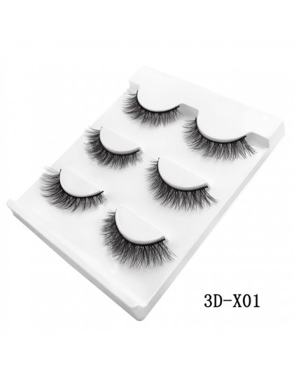 3 Pairs naturalne sztuczne rzęsy gruby makijaż prawdziwe 3d rzęsy z norek miękkie przedłużanie rzęs sztuczne rzęsy rzęsy długa n