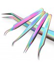 1 sztuk podkręcone proste pincety Rainbow przedłużanie rzęs Nails Decor Picker martwa skóra Remover Manicure makijaż paznokci na