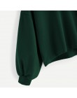 Jaycosin Fashion Women jednokolorowa na co dzień, dekolt w serek, latarnia, rękaw, bluza, Casual, fajna, szykowna, nowa bluza z 