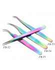1 sztuk podkręcone proste pincety Rainbow przedłużanie rzęs Nails Decor Picker martwa skóra Remover Manicure makijaż paznokci na