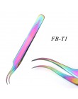 1 sztuk podkręcone proste pincety Rainbow przedłużanie rzęs Nails Decor Picker martwa skóra Remover Manicure makijaż paznokci na