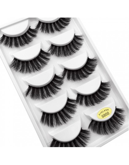 YSDO Lashes 1 box rzęsy z norek naturalne długie 3d rzęsy z norek ręcznie wykonane sztuczne rzęsy plastikowe łodygi bawełny maki
