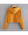 JAYCOSIN fashion krótka bluza damska w paski długie rękawy bluza z kapturem sweter z kapturem bluzy z kapturem dla kobiet