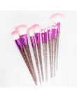 10 sztuk pędzle do makijażu z motywem jednorożca zestaw diamentowy kryształowy uchwyt mieszania fundacja Powder Eyeshadow pędzel