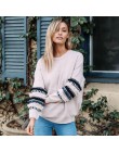 Jesień 2019 moda Streetwear z długim rękawem O-Neck kobiety bluzy luźne różowe topy Patchwork sweter bluza kobiety ubrania