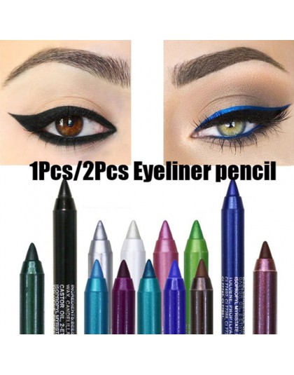 Nowy eyeliner ołówek długotrwały wodoodporny Pigment zielono-brązowy czarny Eyeiner Pen kobiety moda kolor oczu makijaż kosmetyk