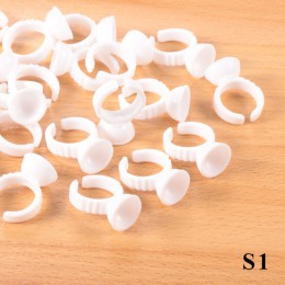 Hurtownie 50/100Pcs jednorazowe klej do przedłużania rzęs pierścienie, klej do przedłużania rzęs pojemnik na klej uchwyt klej po