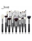 Jessup czarny/srebrny zestaw pędzli do makijażu profesjonalny z naturalne włosy fundacja Powder Eyeshadow pędzel do makijażu Blu