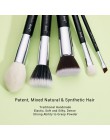 Jessup czarny/srebrny zestaw pędzli do makijażu profesjonalny z naturalne włosy fundacja Powder Eyeshadow pędzel do makijażu Blu