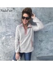 Nadafair Casual ponadgabarytowa puszysta bluza z kapturem damska świąteczna zapinana na zamek Faux zimowa bluza polarowa z kaptu