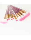 10 sztuk pędzle do makijażu z motywem jednorożca zestaw diamentowy kryształowy uchwyt mieszania fundacja Powder Eyeshadow pędzel