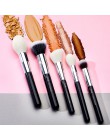 Jessup czarny/srebrny zestaw pędzli do makijażu profesjonalny z naturalne włosy fundacja Powder Eyeshadow pędzel do makijażu Blu
