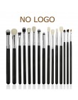BEILI czarny 15 sztuk pędzle do makijażu naturalne koza kucyk włosy cieni do powiek Eyeliner brwi Smokey odcień zestaw szczotek